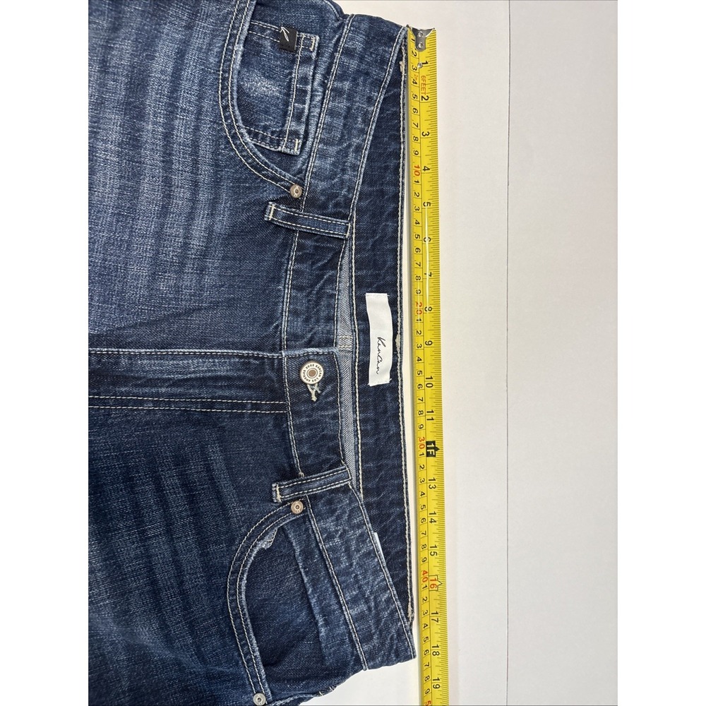 KanCan cropped jeans, women's size 13/30, distressed, raw hem, blue, Capri Pant - Picture 7 of 13
